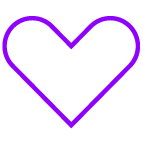 Purple outlined heart icon on a white background, symbolising cardiovascular care.